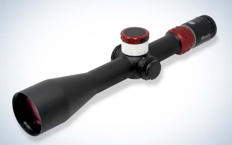 Black, high powered riflescope