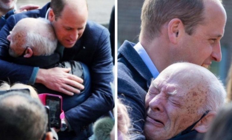 Prince William ditches protocol to hug pensioner: Photos