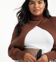 Zinnia’s Women’s High Collar Sweater Plus Size